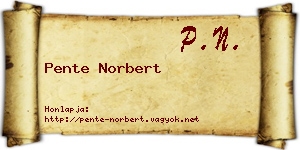 Pente Norbert névjegykártya