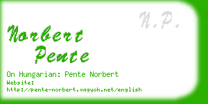 norbert pente business card